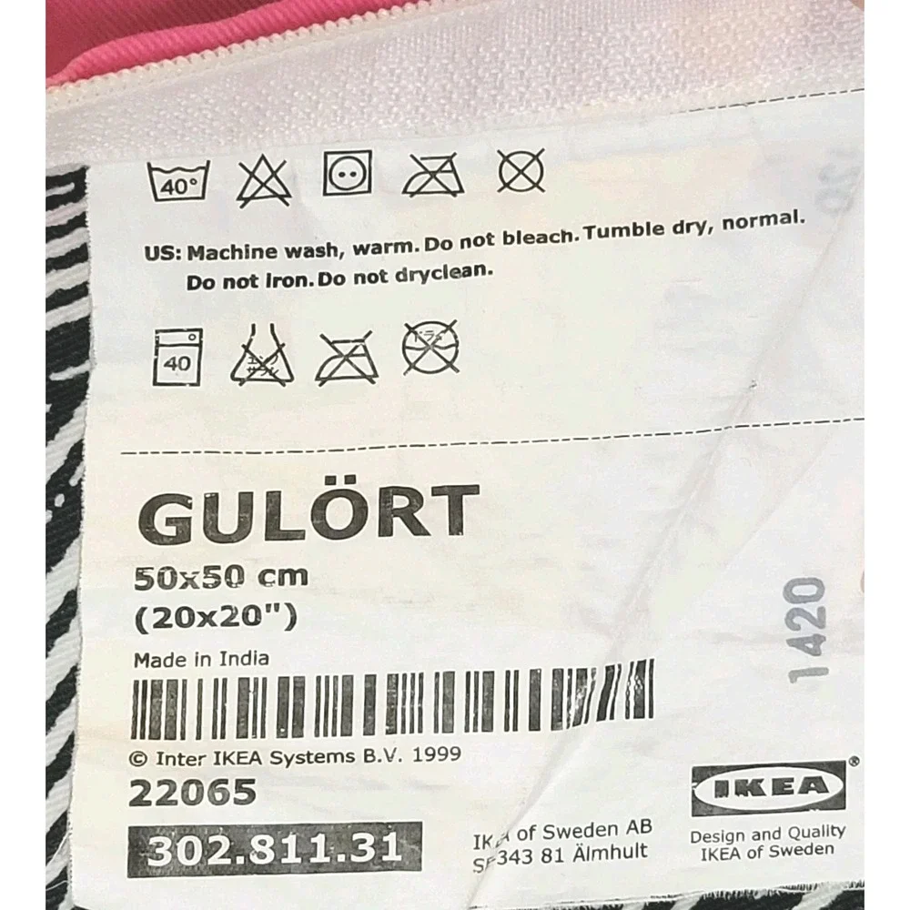 IKEA Gulört Pink Owl Pillow‎ Cover 20x20 Scandi Woodland VTG 90s Retired